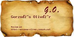 Gorzsás Olivér névjegykártya