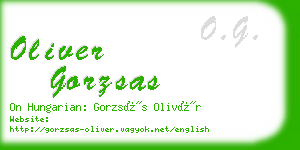 oliver gorzsas business card